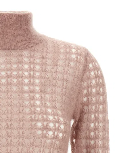 Fabiana Filippi Crochet Sweater Sweaters And Cardigans Pink In Pink