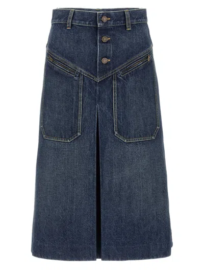 Chloé Denim Skirt Skirts Blue In Orange