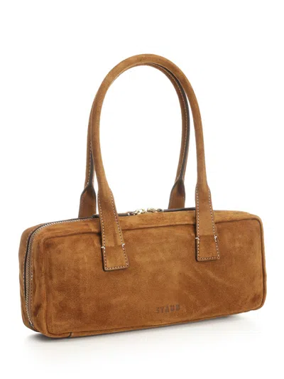Staud Dude Shoulder Bag Suede Handbags Beige