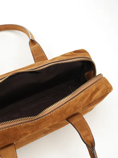 Staud Dude Shoulder Bag Suede Handbags Beige
