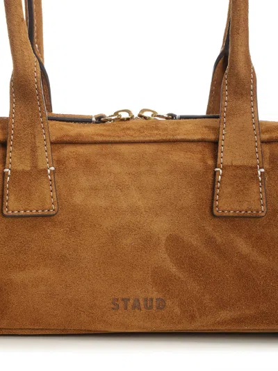 Staud Dude Shoulder Bag Suede Handbags Beige