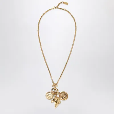 Chloé Charm Necklace In Vintage Gold Brass In Gold