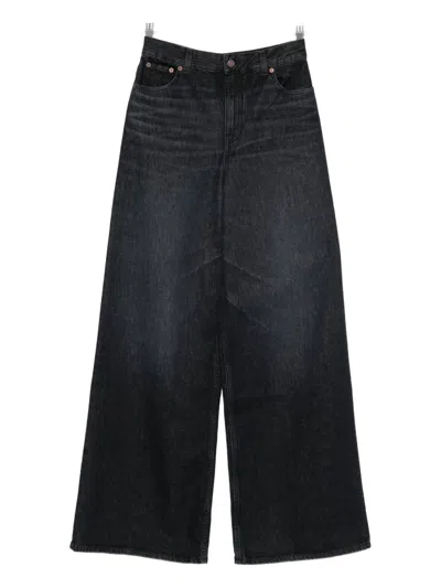 Chloé Wide-leg Cotton Trousers With Belt Loops In Black