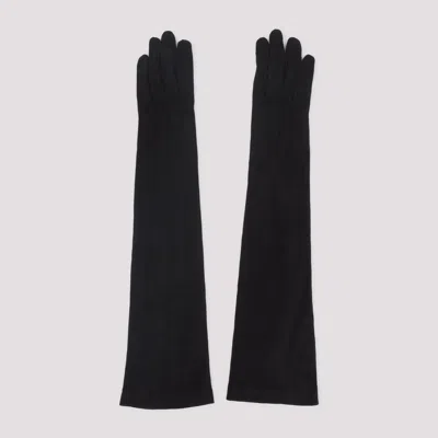 Giorgio Armani Long Suede Gloves In Black