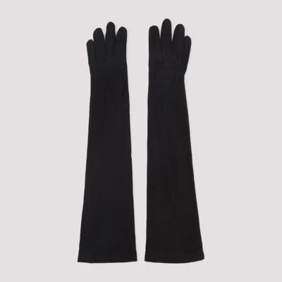 Giorgio Armani Long Suede Gloves In Black