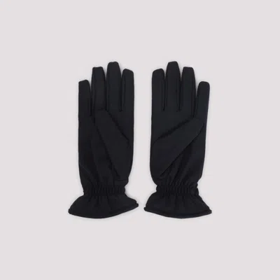 Brioni Cashmere Blend Gloves Elastic Cuffs In Black