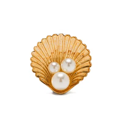 Jennifer Behr Gold  White Earrings In Gold