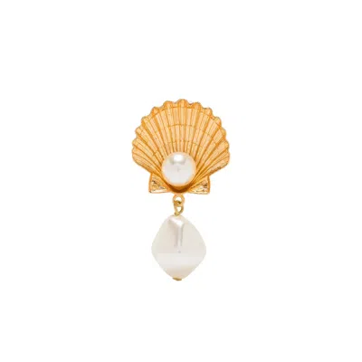 Jennifer Behr Shell-pearl Earrings In Gold