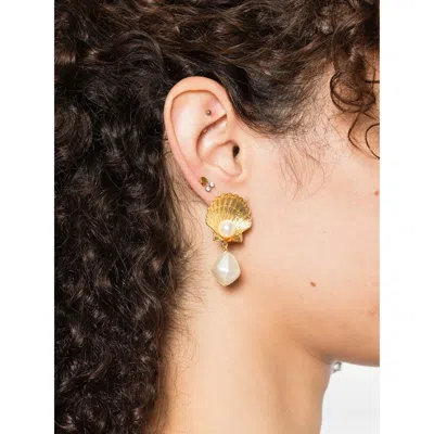 Jennifer Behr Shell-pearl Earrings In Gold