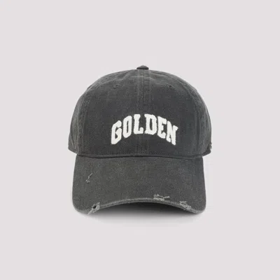 Golden Goose Cotton Baseball Cap With A Lived-in Finish Accessories In Gray