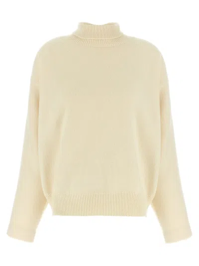 Jil Sander High Neck Sweater Sweaters And Cardigans White In Neutral
