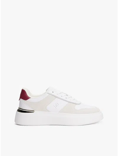 Tommy Hilfiger Platform Leather Sneakers In White