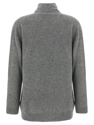 Fabiana Filippi Jewel Brooch Cardigan Sweaters And Cardigans Gray In Gray