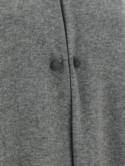 Fabiana Filippi Jewel Brooch Cardigan Sweaters And Cardigans Gray In Gray