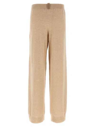 Fabiana Filippi Cropped Wide-leg Pants With Ribbed Waistband And Vertical Seams In Brown