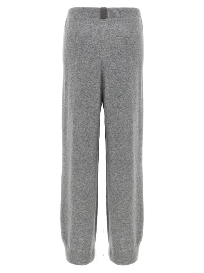 Fabiana Filippi Trousers Featuring Jewel Detail And Elastic Waistband In Gray