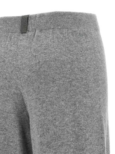 Fabiana Filippi Trousers Featuring Jewel Detail And Elastic Waistband In Gray