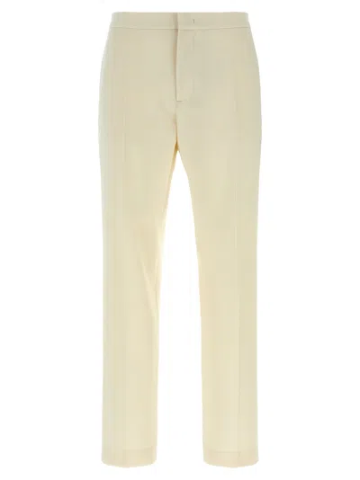 Fabiana Filippi Front Pleated Trousers With Belt Loops And Back Pockets In Neutral