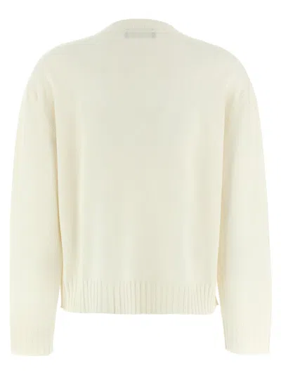 Fabiana Filippi Sweater V-neck Ribbed Cuffs Hem Neckline In White