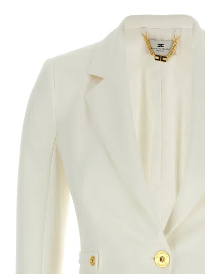 Elisabetta Franchi Single-breasted Blazer In White