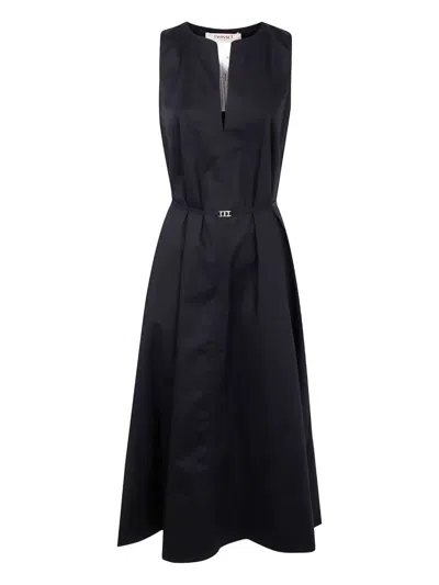 Twinset Robe Longue Sans Manches En Popeline