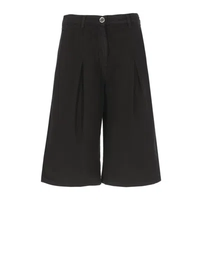 Pinko Knee-length Black Cotton Bermuda Shorts