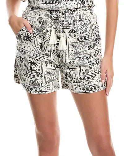 Fate Drawstring Linen-blend Short In Gray