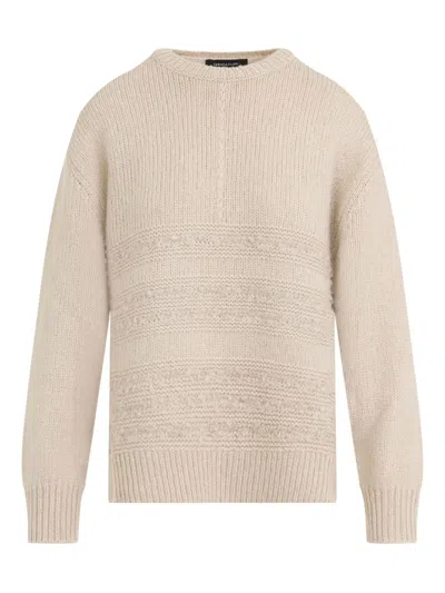 Fabiana Filippi Textured Knit Camel Sweater With Ribbed Edges In Neutral