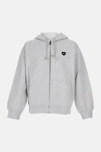 Carhartt Grey Hooded Heart Ii Hartt Zip-up Hoodie In Gray