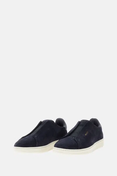 Axel Arigato 'dice Laceless' Black Low Top Slip-on Sneakers In Blue