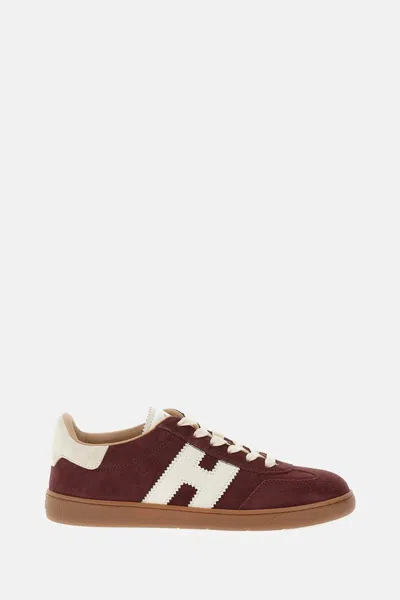 Hogan Chocolate Brown Suede Platform Sneakers With Lace-up Closure And H Logo Detail