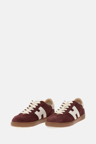 Hogan Chocolate Brown Suede Platform Sneakers With Lace-up Closure And H Logo Detail