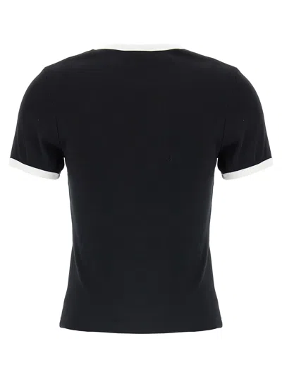 Courrèges Courreges Women Signature Contrast T-shirt In Black