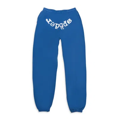 Sp5der Blue And White Logo Jogger Sweatpants In Blue