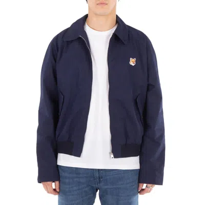 Maison Kitsuné Maison Kitsune Harrington Fox Head Patch Jacket In Blue