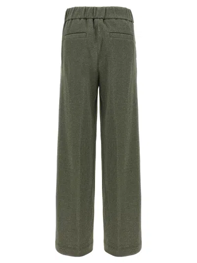 Peserico Shimmering Sweatpants Drawstring Waistband In Green
