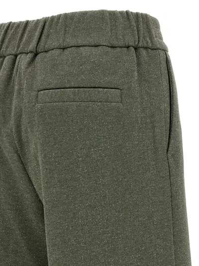 Peserico Shimmering Sweatpants Drawstring Waistband In Green