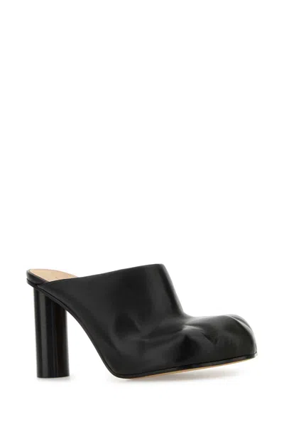Jw Anderson Black Paw Leather Mules In Black