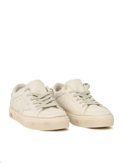 Golden Goose May Nappa Upper Suede Star And Heel Sneakers In White