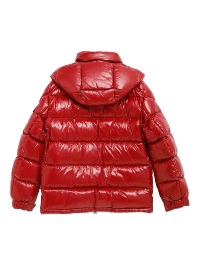 Moncler Glossy Red 'maire' Down Jacket With Hood In Red