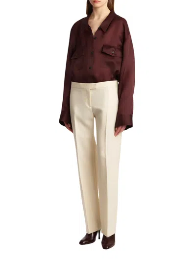 Khaite Matteo Organza Shirt In Brown
