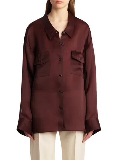 Khaite Matteo Organza Shirt In Brown