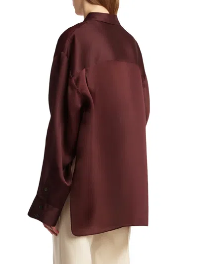 Khaite Matteo Organza Shirt In Brown