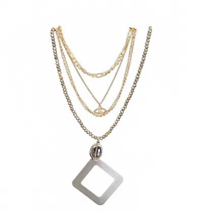 Triple Play Jewelry Women's Multi Strand Necklace In Gold