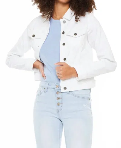 Kancan Women's Stretch Jacket In White Denim In White