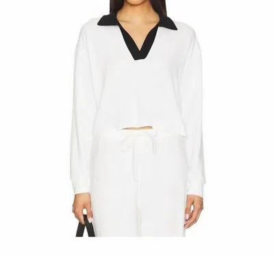 Splits59 Joan Fleece Polo Sweatshirt In White In White