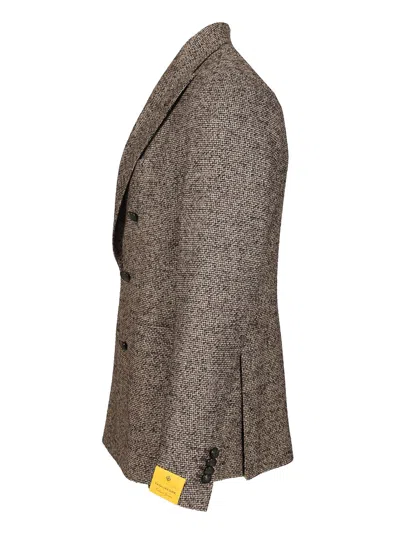 Tagliatore Montecarlo Doppio Petto Boucle Jackets Grey In Brown