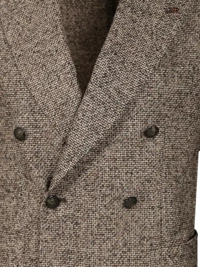 Tagliatore Montecarlo Doppio Petto Boucle Jackets Grey In Brown