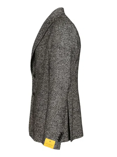 Tagliatore Montecarlo Micro Dis. Nero 56 Lana 27 Pol 17 Acr Jackets Black In Gray