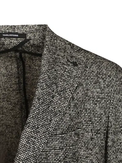 Tagliatore Montecarlo Micro Dis. Nero 56 Lana 27 Pol 17 Acr Jackets Black In Gray